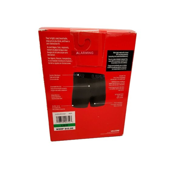 Under Armour UA 3 Pack Performance Tech 6" Boxerjock Boxer Briefs Black Red Gray - Picture 2 of 5